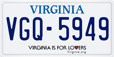 VA license plate VGQ5949