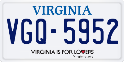VA license plate VGQ5952