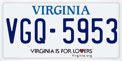 VA license plate VGQ5953