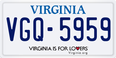 VA license plate VGQ5959