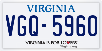 VA license plate VGQ5960