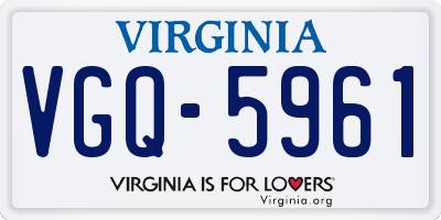 VA license plate VGQ5961