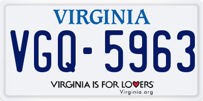 VA license plate VGQ5963