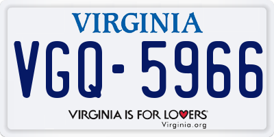 VA license plate VGQ5966
