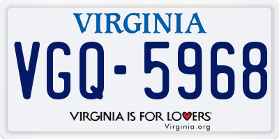 VA license plate VGQ5968