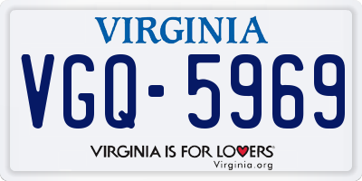 VA license plate VGQ5969