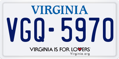 VA license plate VGQ5970