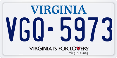 VA license plate VGQ5973
