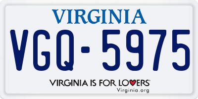 VA license plate VGQ5975