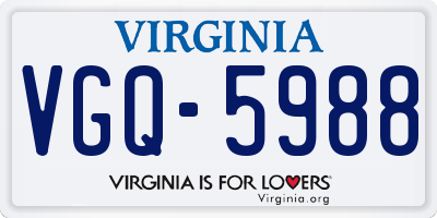 VA license plate VGQ5988