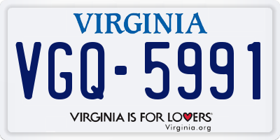 VA license plate VGQ5991