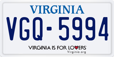VA license plate VGQ5994