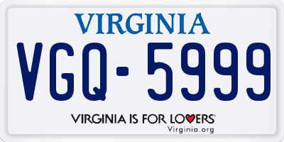 VA license plate VGQ5999