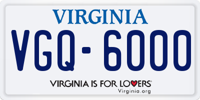 VA license plate VGQ6000