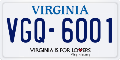 VA license plate VGQ6001