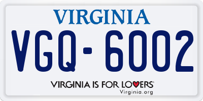 VA license plate VGQ6002