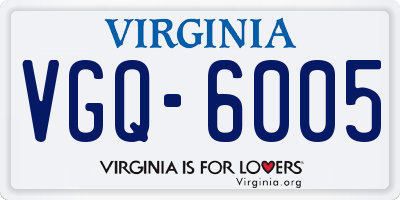 VA license plate VGQ6005