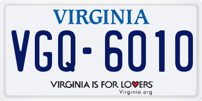 VA license plate VGQ6010