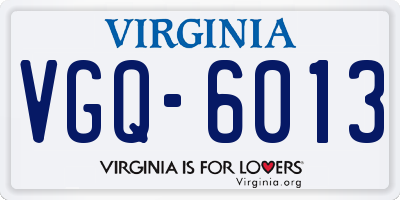VA license plate VGQ6013