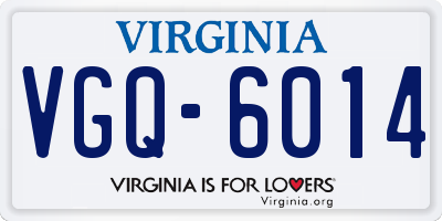 VA license plate VGQ6014