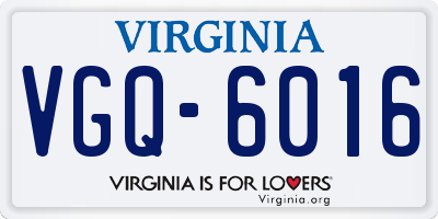 VA license plate VGQ6016