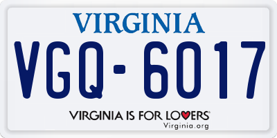 VA license plate VGQ6017