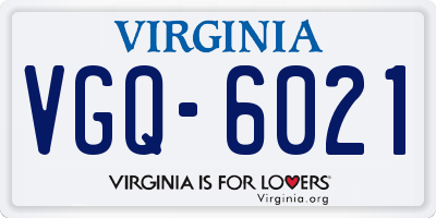 VA license plate VGQ6021