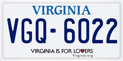 VA license plate VGQ6022