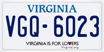 VA license plate VGQ6023
