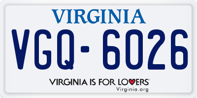 VA license plate VGQ6026