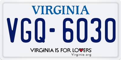 VA license plate VGQ6030