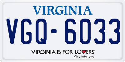 VA license plate VGQ6033