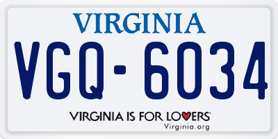 VA license plate VGQ6034