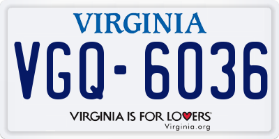 VA license plate VGQ6036