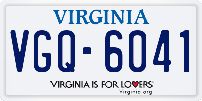 VA license plate VGQ6041