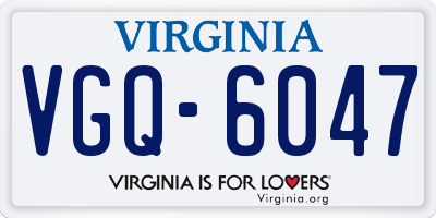 VA license plate VGQ6047
