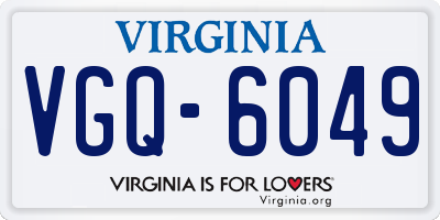 VA license plate VGQ6049