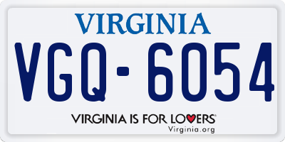VA license plate VGQ6054