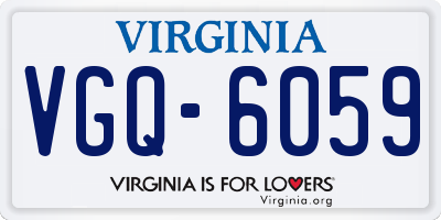 VA license plate VGQ6059