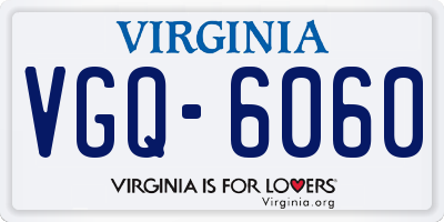 VA license plate VGQ6060