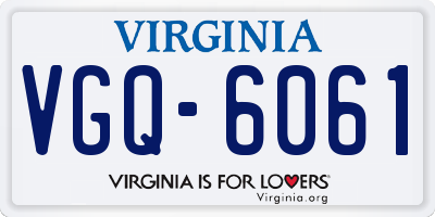 VA license plate VGQ6061