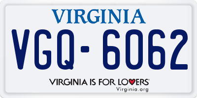 VA license plate VGQ6062