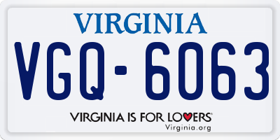 VA license plate VGQ6063