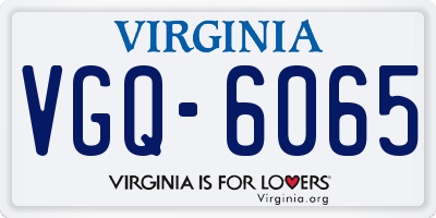 VA license plate VGQ6065