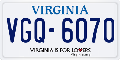 VA license plate VGQ6070