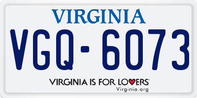 VA license plate VGQ6073