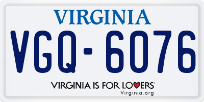 VA license plate VGQ6076