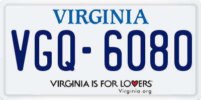VA license plate VGQ6080