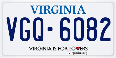 VA license plate VGQ6082