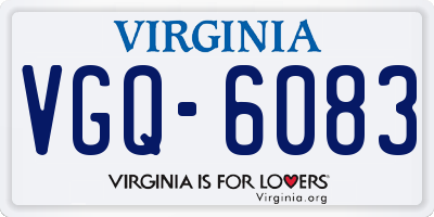 VA license plate VGQ6083